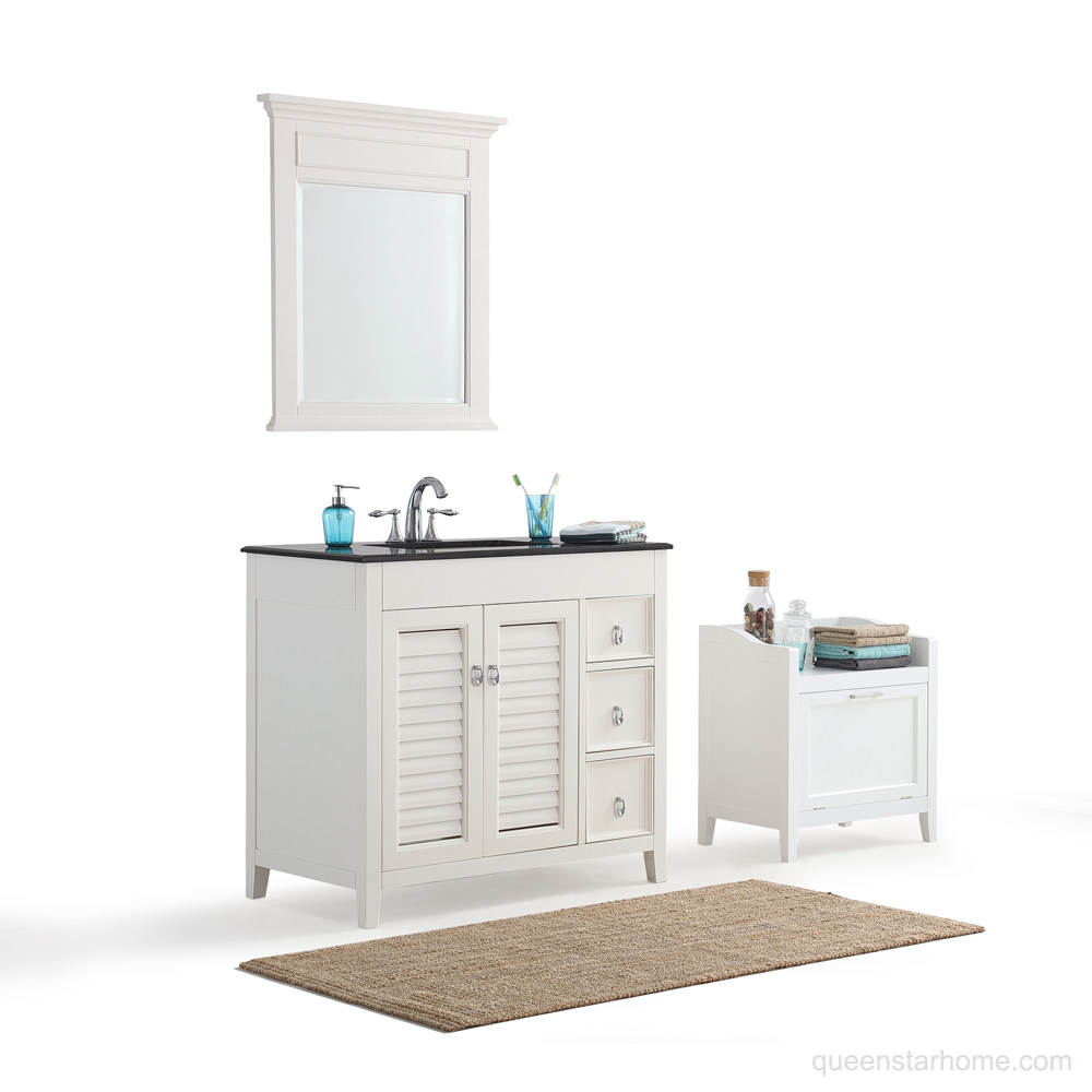 QS-AD04 36” White bathroom vanity cabinet